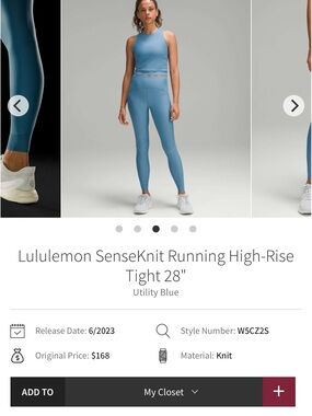 lululemon athletica senseknit Blue High-Rise Running Leggings